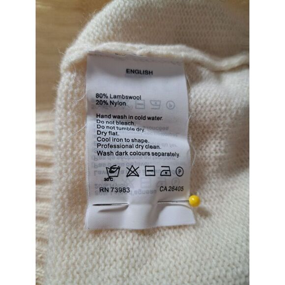 Helly Hansen Sweater Size Small Ivory Green Fair Isle Wool Knit - Picture 10 of 11